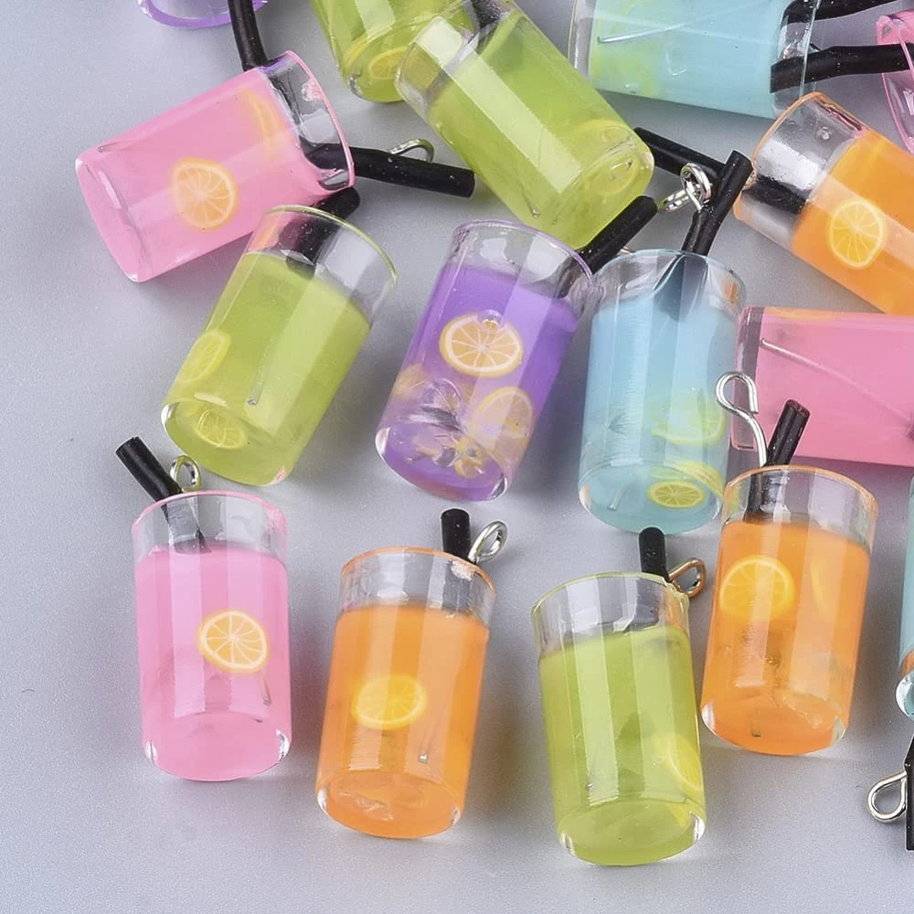 Glass Bottle Fruit Key Ring Creative Design Acrylic Plastic Hot Sale Promotion Gift Souvenir Wholesale Leather Hip Hop Keychain Charm