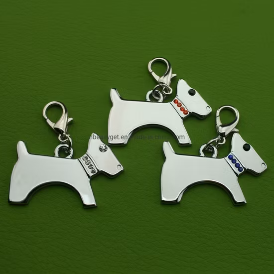 ペットかわいいタグ犬の形のラインストーンペンダントブリンブリンチャームタグ犬アクセサリー Esg16529