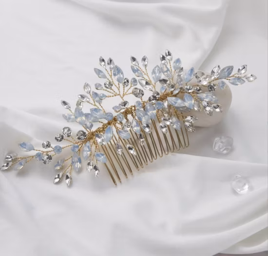 ブライダル ウェディング オパール ラインストーン ヘアコーム ヘッドピース。 ブライダル クリスタル ヘアコーム ヘア アクセサリー、ブライダル ジュエリー工場卸売直接